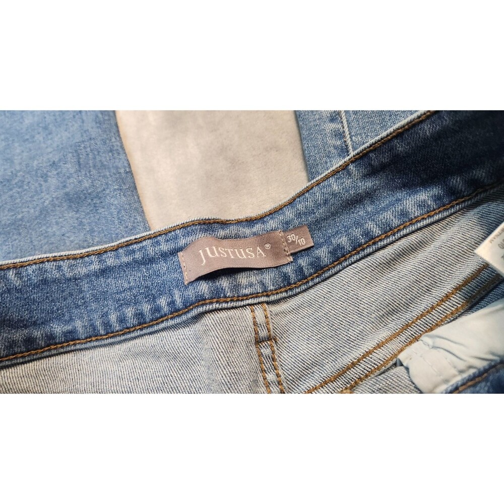 Just USA Womens Indigo Blue 30/10 Palmers Slim Double Button Wide Leg Jeans NWT - Picture 5 of 15